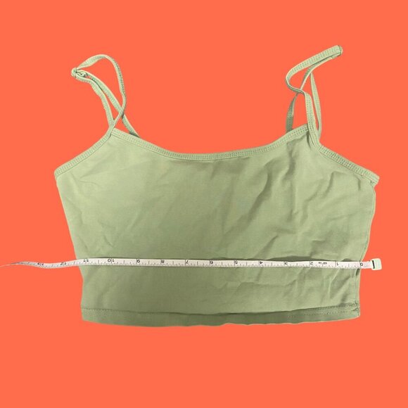 SHEIN Green Spaghetti Strap Cropped Tank โ XS with Small Flaw - Picture 3 of 6
